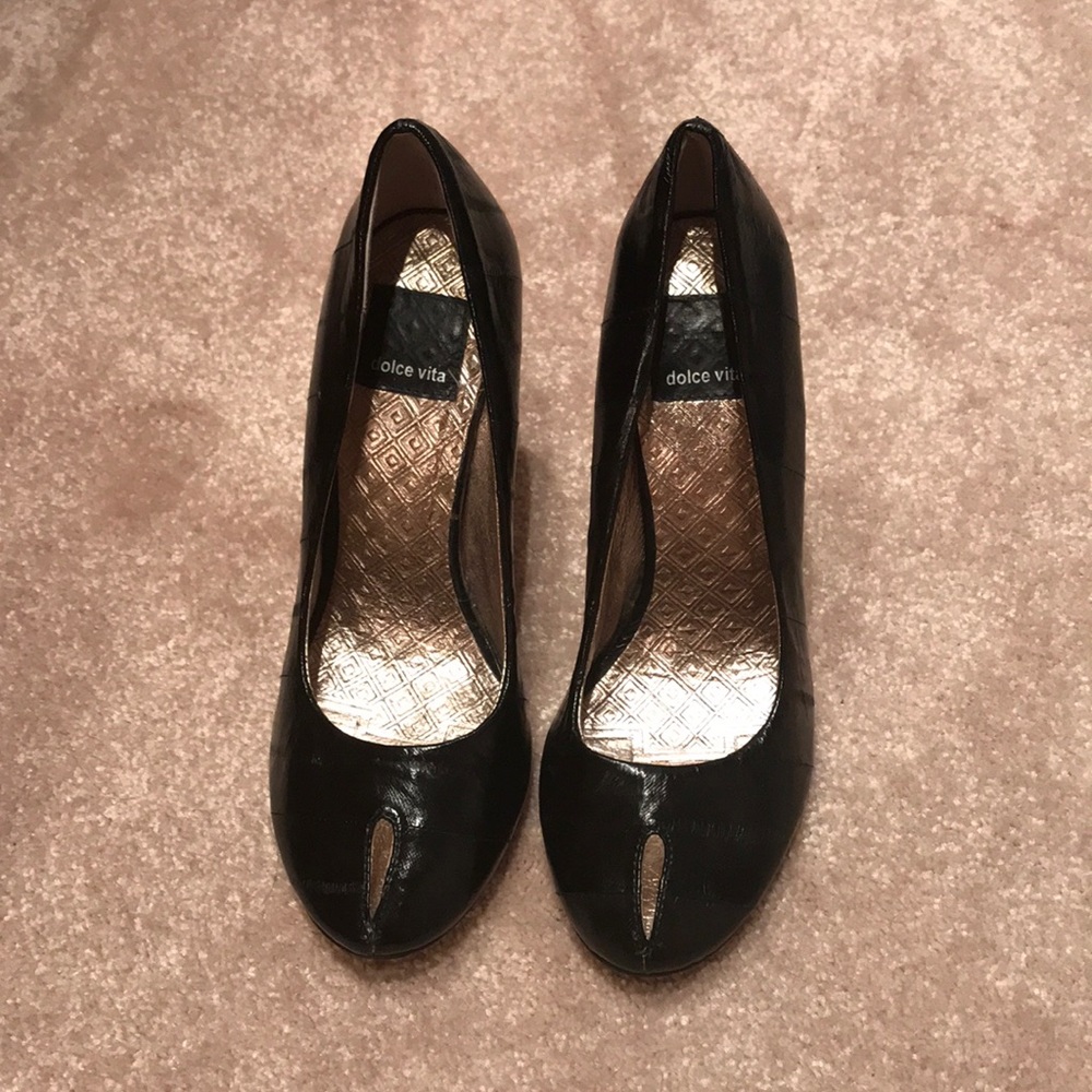 Dolce Vita black peep toe pumps